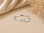 Pearl and Lab-Grown Diamond Ring – Dainty 1mm Band in solid gold, view 2