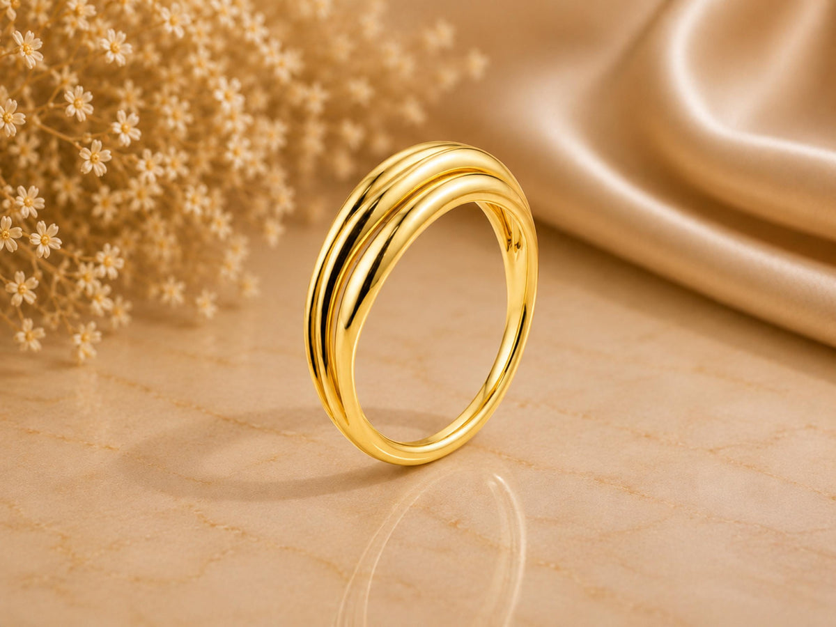Ripple Wave Statement Ring – 10.6mm in solid gold, view 5