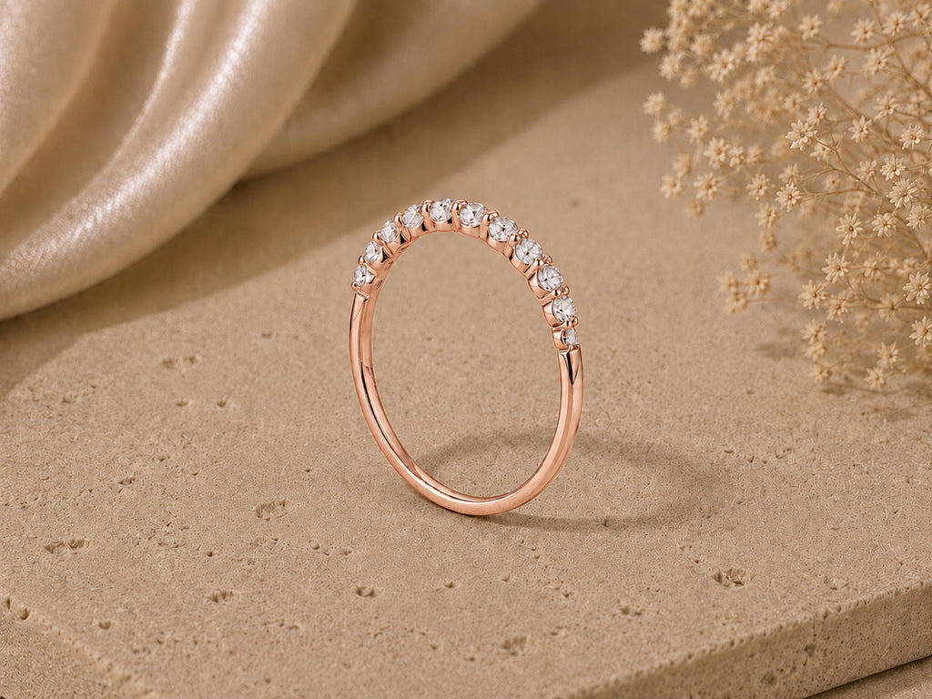 Lab-Grown Diamond Half Eternity Band – 2.3mm in solid gold, view 5