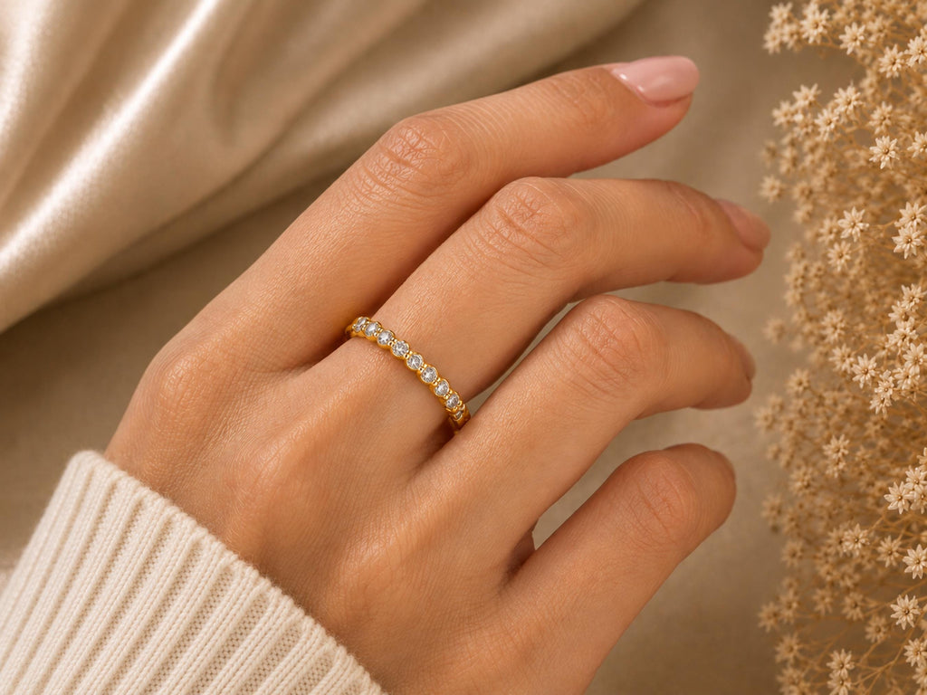 Lab-Grown Diamond Half Eternity Band – 2.3mm in solid gold, view 10