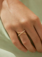 Pavé Lab-Grown Diamond X Ring – 9.5mm in solid gold, view 3