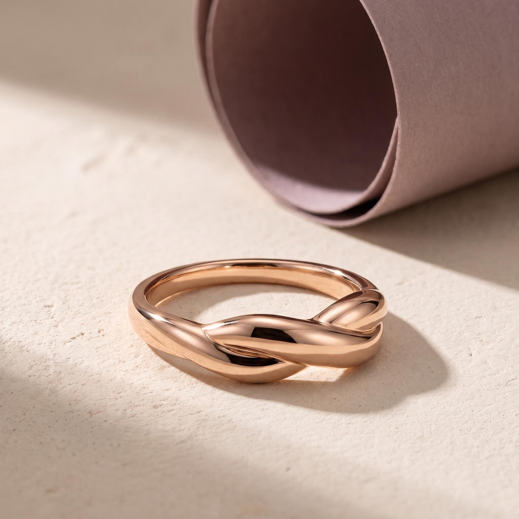 Twisted Knot Ring – 6.3mm in solid gold, view 10