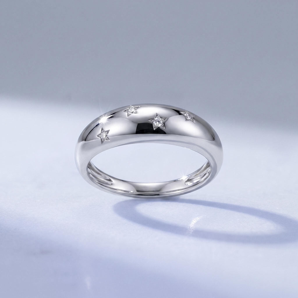 Star-Set Dome Ring – 5.6mm in solid gold, view 8