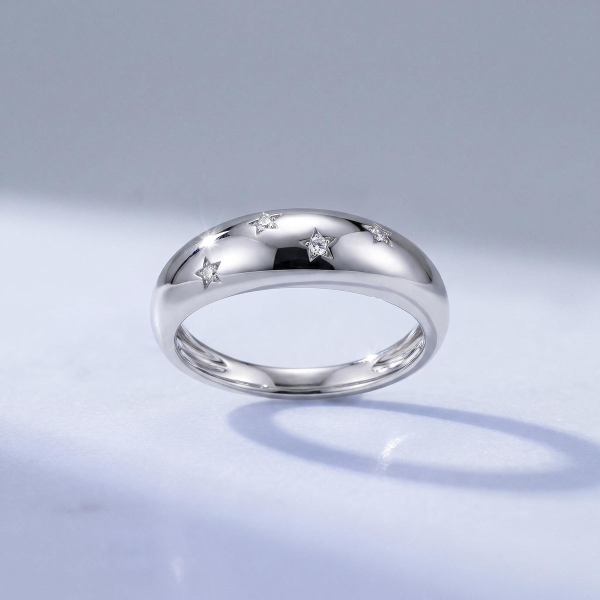 Star-Set Dome Ring – 5.6mm in solid gold, view 8