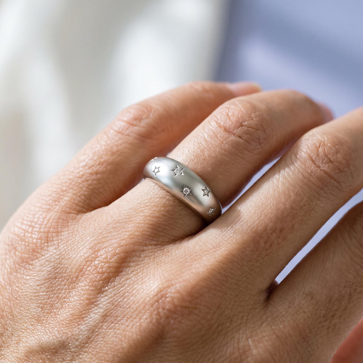 Star-Set Dome Ring – 5.6mm in solid gold, view 9