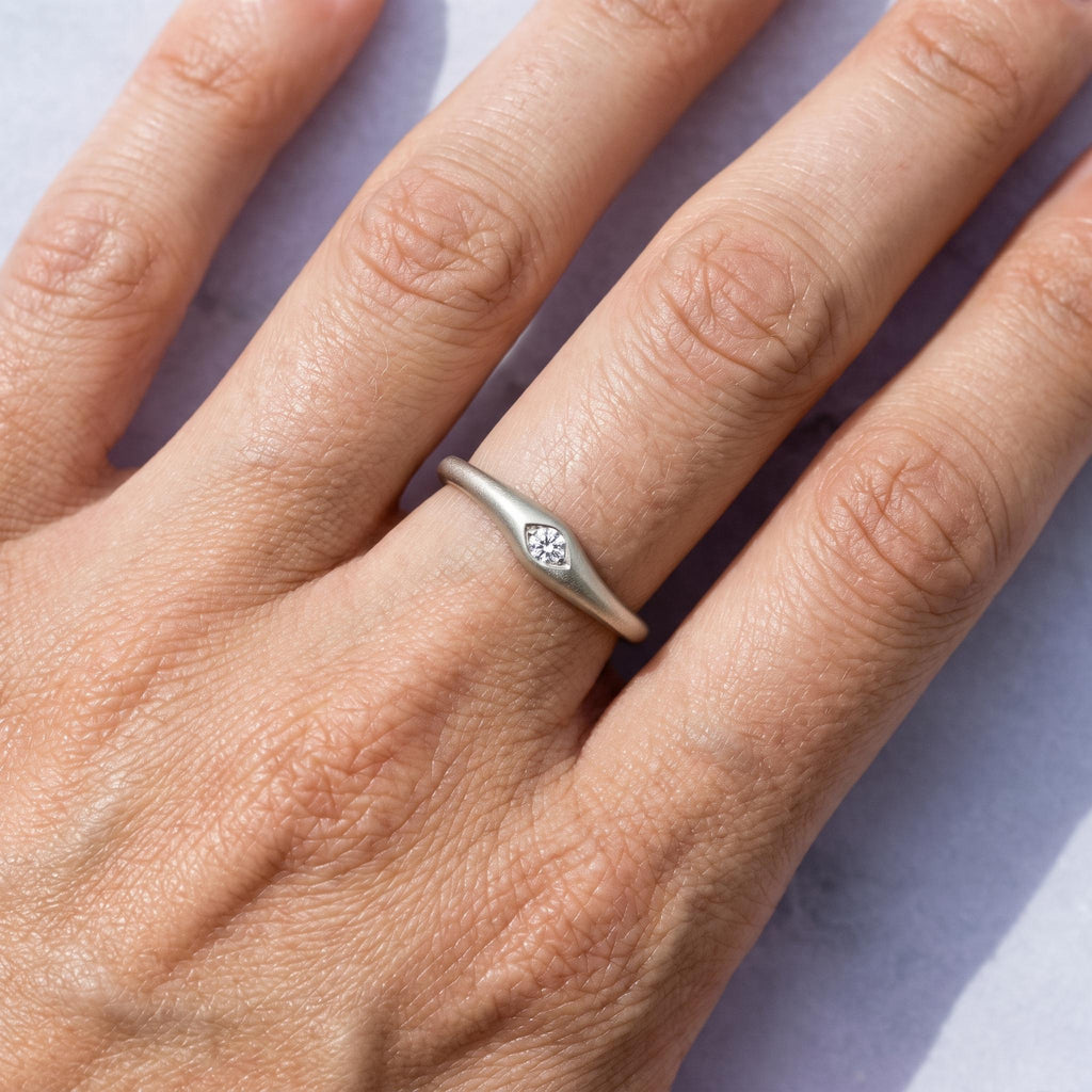 Curved Marquise Lab-Grown Diamond Nesting Band – 3.8mm in solid gold, view 7