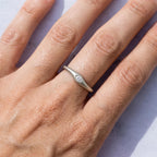 Curved Marquise Lab-Grown Diamond Nesting Band – 3.8mm in solid gold, view 7