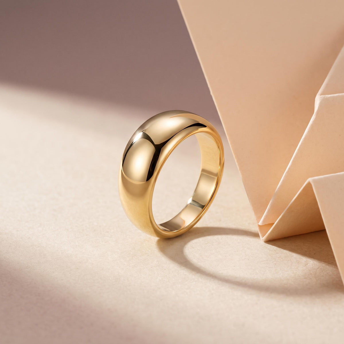 Chunky Gold Dome Ring – 11mm in solid gold, view 2