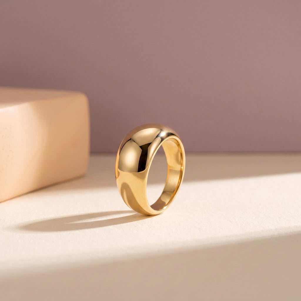 Chunky Gold Dome Ring – 11mm in solid gold, view 5