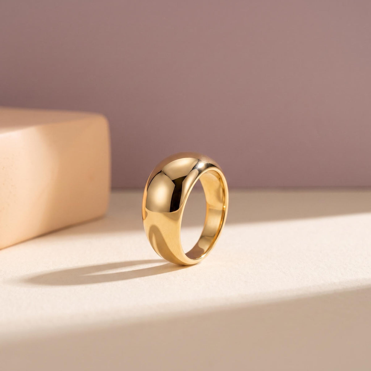 Chunky Gold Dome Ring – 11mm in solid gold, view 5
