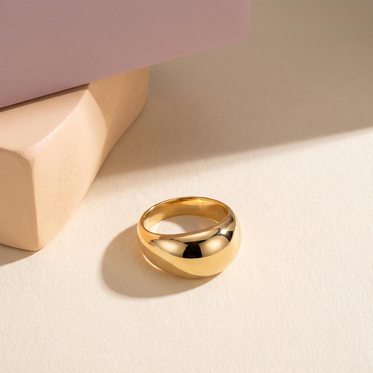 Chunky Gold Dome Ring – 11mm in solid gold, view 8