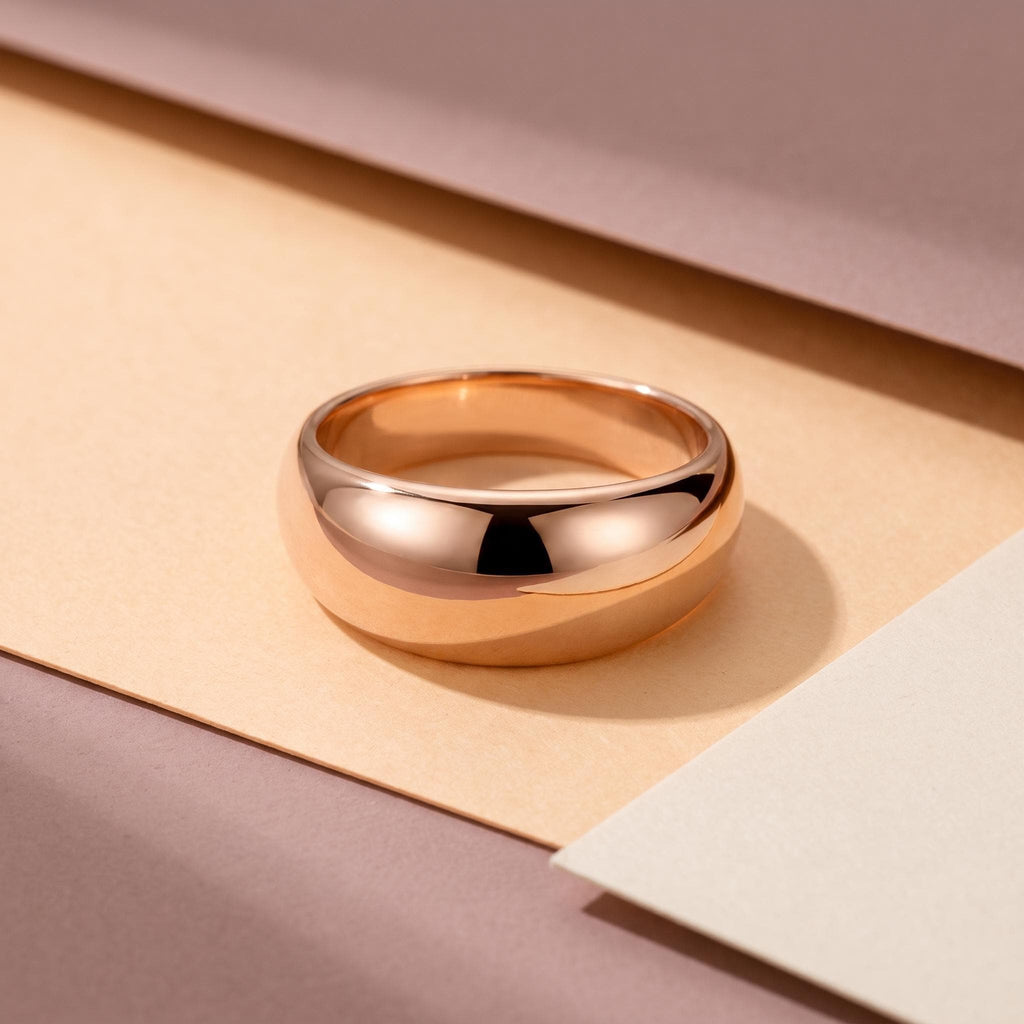 Chunky Gold Dome Ring – 11mm in solid gold, view 9