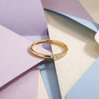 Lab-Grown Diamond Line Ring – 1.3mm in solid gold, view 4