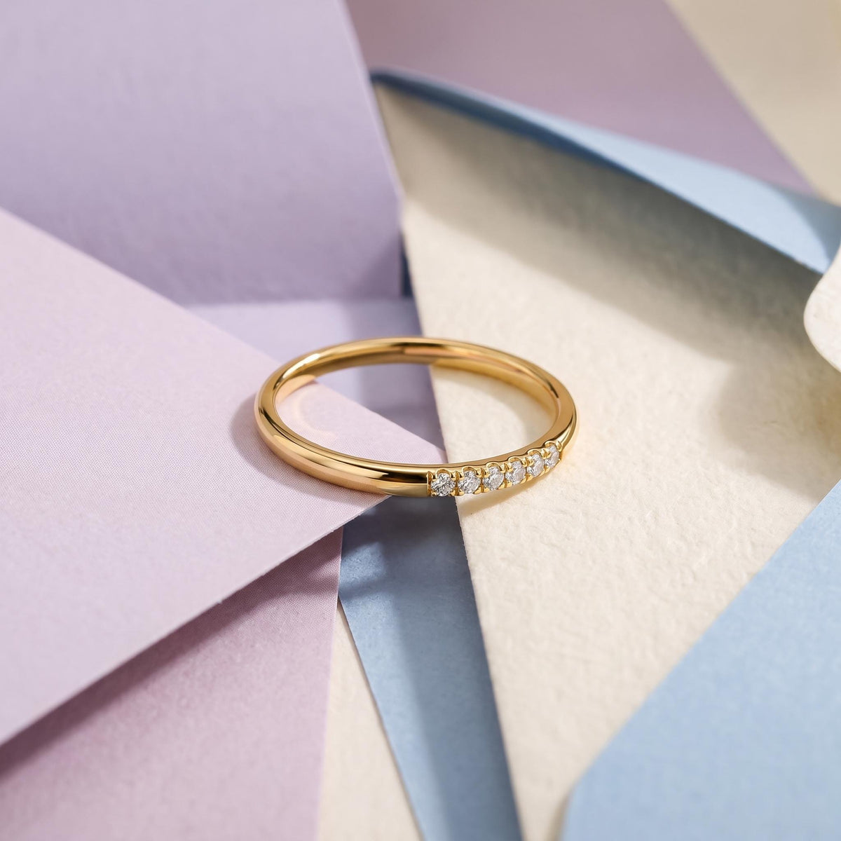 Lab-Grown Diamond Line Ring – 1.3mm in solid gold, view 4