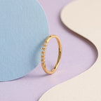 Lab-Grown Diamond Line Ring – 1.3mm in solid gold, view 5