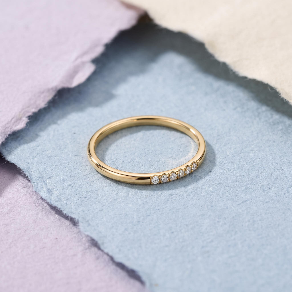 Lab-Grown Diamond Line Ring – 1.3mm in solid gold, view 7