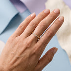 Lab-Grown Diamond Line Ring – 1.3mm in solid gold, view 2