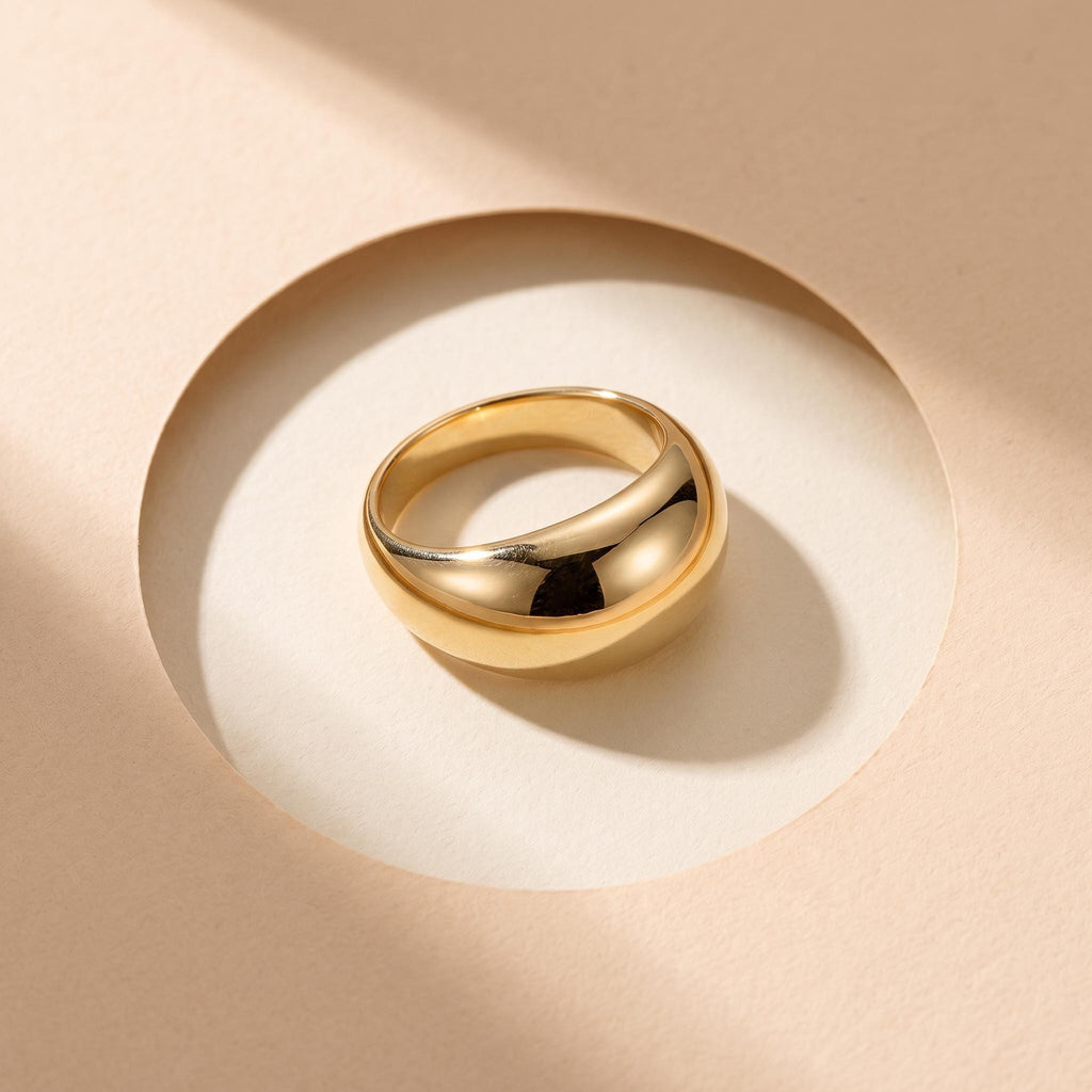 Chunky Gold Dome Ring – 11mm in solid gold