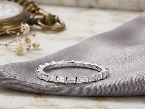 Baguette Lab-Grown Diamond Eternity Ring – 1.95mm in solid gold, view 2