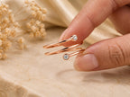 Lab-Grown Diamond Spiral Coil Ring – 9.8mm in solid gold, view 9