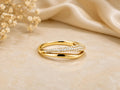 Pavé Lab-Grown Diamond Crossover Ring – 5.5mm in solid gold