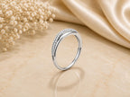 Pavé Lab-Grown Diamond Crossover Ring – 5.5mm in solid gold, view 6