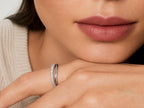 Pavé Lab-Grown Diamond Crossover Ring – 5.5mm in solid gold, view 9
