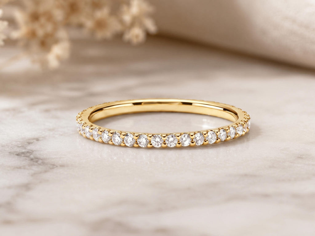 Slim Lab-Grown Diamond Eternity Band – 1.5mm in solid gold