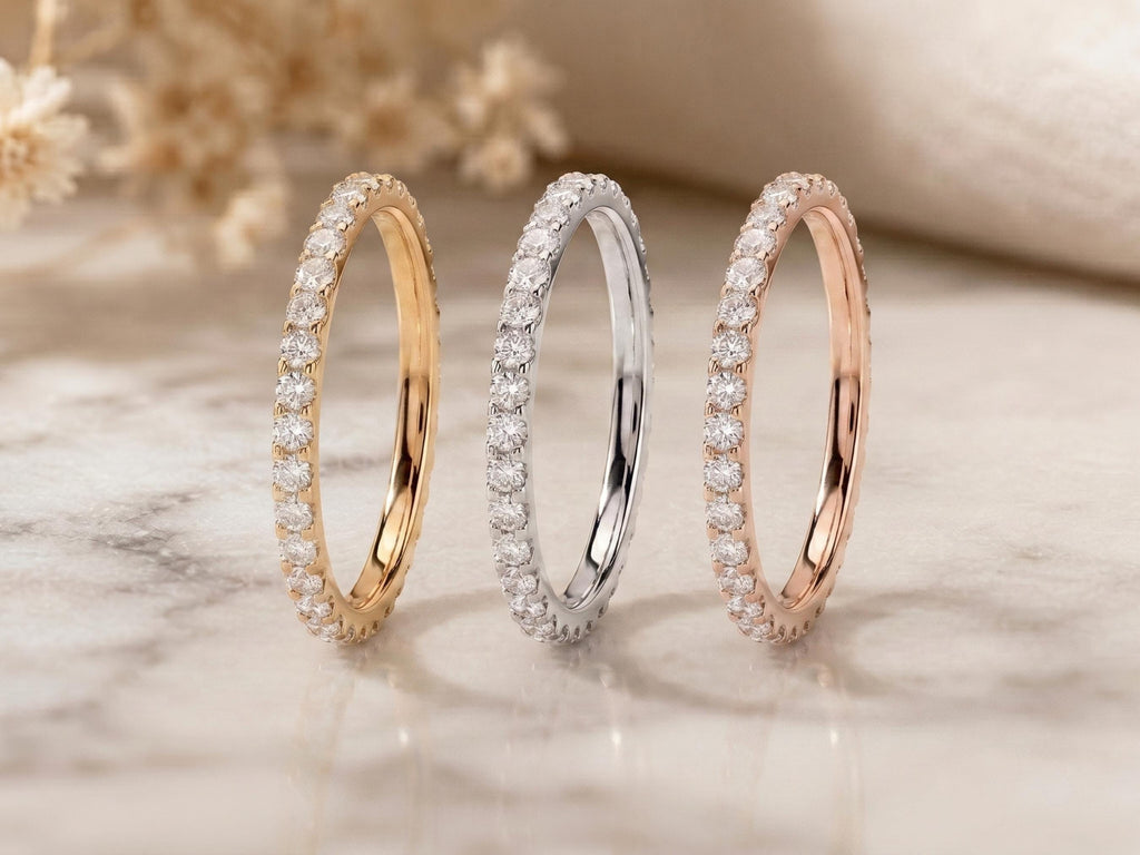 Slim Lab-Grown Diamond Eternity Band – 1.5mm in solid gold, view 10