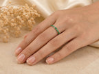 Baguette Emerald Half Eternity Ring – 2.35mm in solid gold, view 9
