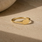 Minimalist Gold Signet Ring – 6mm Pinky Ring in solid gold