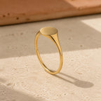 Minimalist Gold Signet Ring – 6mm Pinky Ring in solid gold, view 3