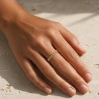 Duo Beaded Stacker Ring – 2.9mm Gold Band in solid gold, view 4