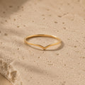 Gold Wishbone Ring – Dainty 1mm V Band in solid gold