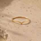 Gold Wishbone Ring – Dainty 1mm V Band in solid gold