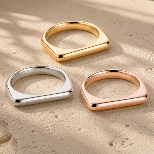 Bold Bar Ring – 3mm in solid gold, view 2