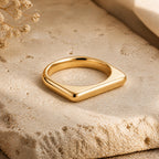 Bold Bar Ring – 3mm in solid gold, view 4