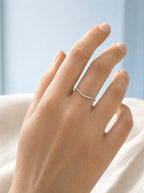 Pavé Lab-Grown Diamond Wave Ring – 1.5mm Curved Band in solid gold, view 10