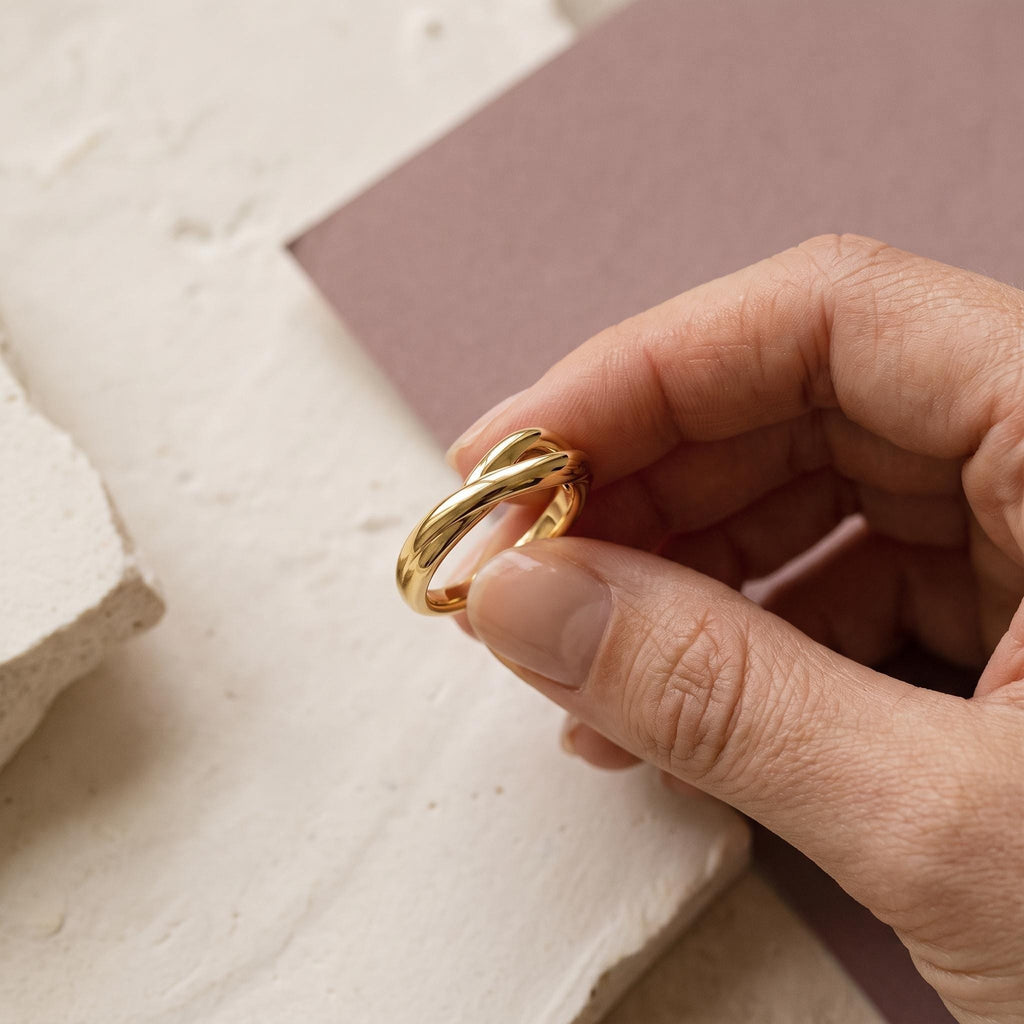 Twisted Knot Ring – 6.3mm in solid gold, view 3