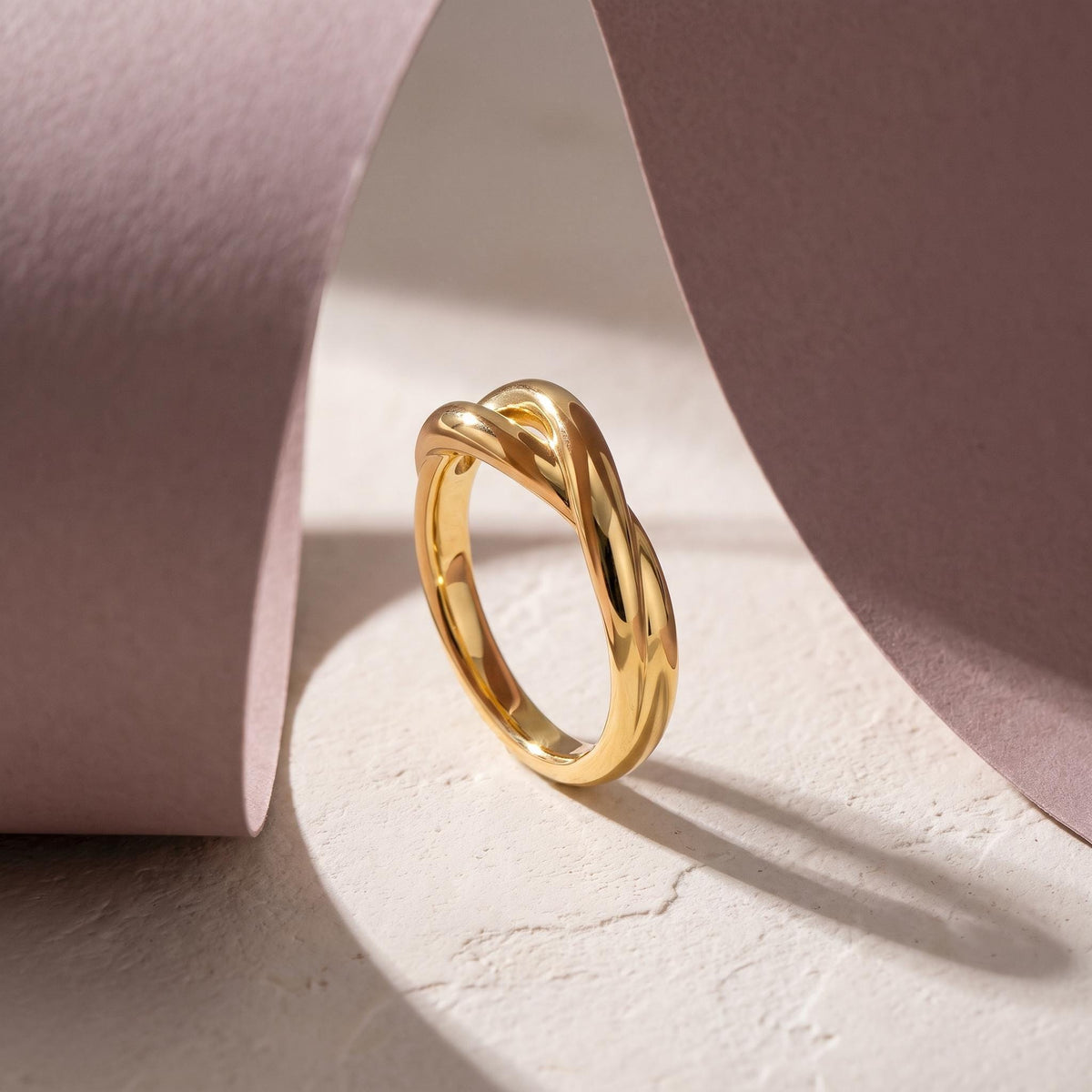 Twisted Knot Ring – 6.3mm in solid gold, view 7