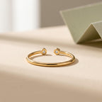 Lab-Grown Diamond Open Cuff Ring – Two Stone in solid gold, view 5