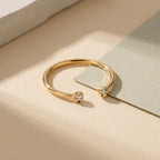 Lab-Grown Diamond Open Cuff Ring – Two Stone in solid gold, view 7
