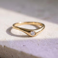 Curved Marquise Lab-Grown Diamond Nesting Band – 3.8mm in solid gold