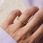 Curved Marquise Lab-Grown Diamond Nesting Band – 3.8mm in solid gold, view 3