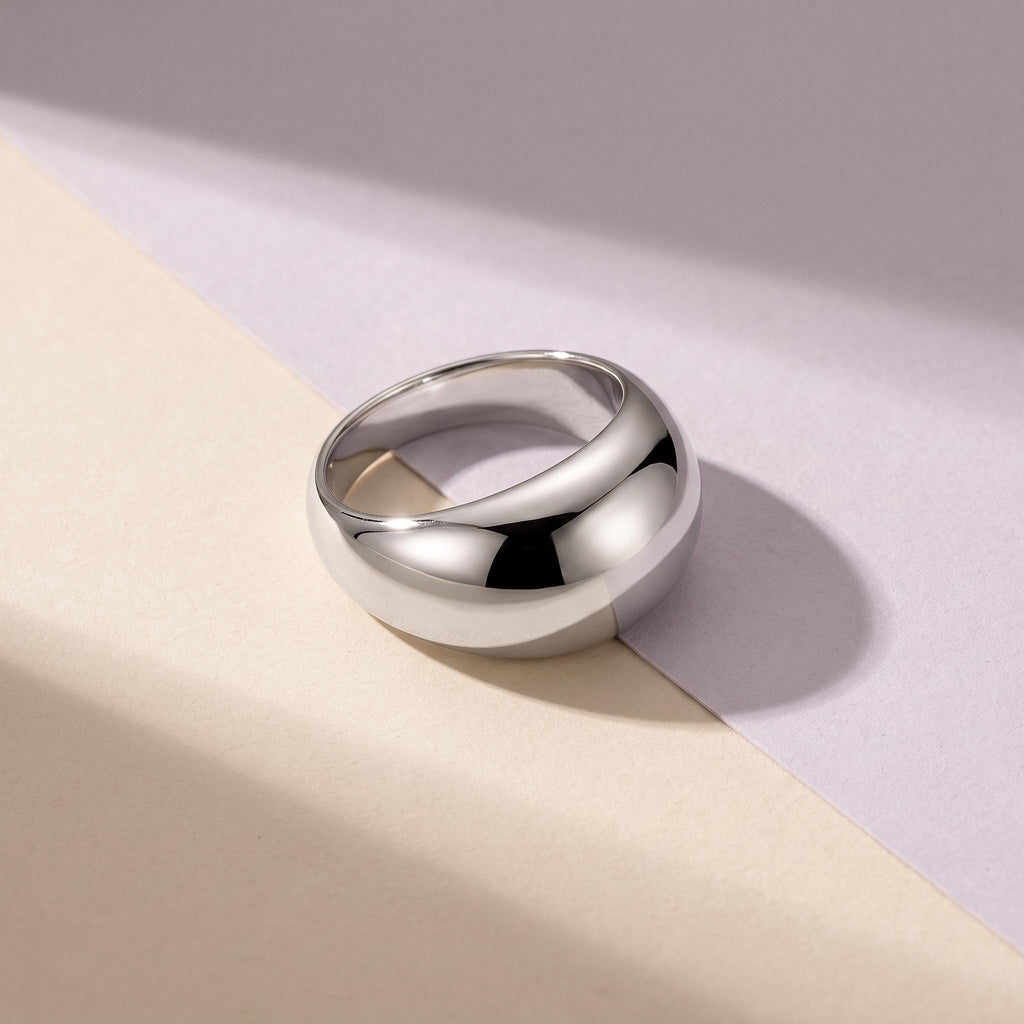 Chunky Gold Dome Ring – 11mm in solid gold, view 7
