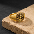 Evil Eye Signet Ring – 13mm in solid gold