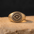 Evil Eye Signet Ring – 13mm in solid gold, view 8