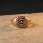 Evil Eye Signet Ring – 13mm in solid gold, view 10
