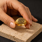 Evil Eye Signet Ring – 13mm in solid gold, view 6