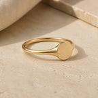 Minimalist Gold Signet Ring – 6mm Pinky Ring in solid gold, view 8